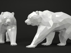 wild bear low-poly low-poly 3D Model