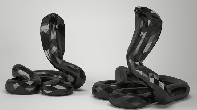 snake cobra low-poly low-poly 3D-Modell .c4d .max .obj .3ds .fbx .stl .blend 