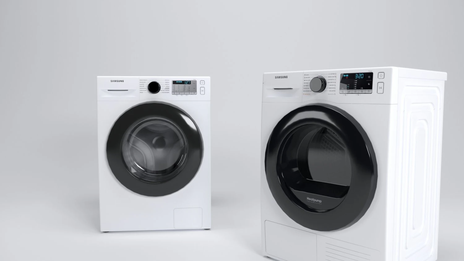 samsung washer ww80ta026ah and dryer dv80ta020ae machine 3D Model .c4d .max .obj .3ds .fbx .stl .blend