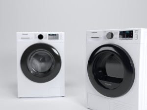 samsung washer ww80ta026ah and dryer dv80ta020ae machine 3D मॉडल