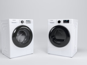samsung washer ww80ta026ah and dryer dv80ta020ae machine Model 3D
