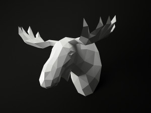 low poly animal heads set 3 Model 3D
