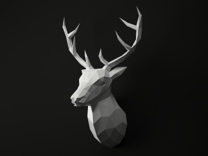 low poly animal heads set 3 Model 3D