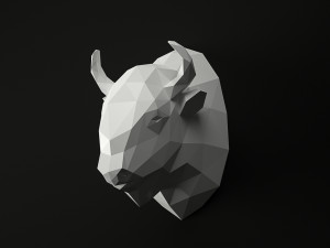 low poly animal heads set 3 Model 3D