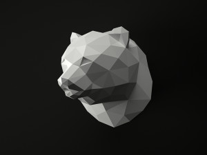 low poly animal heads set 3 Model 3D