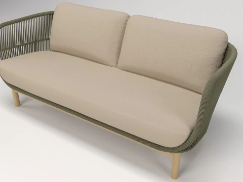 Catalina Outdoor 3-seater Sofa 3D Model