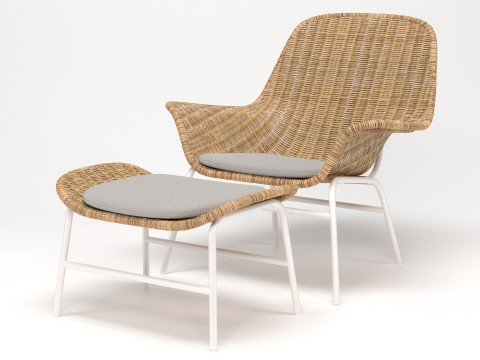 FRYKSAS Armchair and ottoman 3D Model