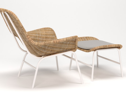 FRYKSAS Armchair and ottoman 3D Model