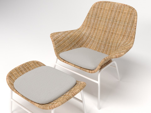 FRYKSAS Armchair and ottoman 3D Model