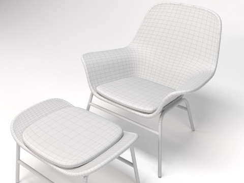 FRYKSAS Armchair and ottoman 3D Model