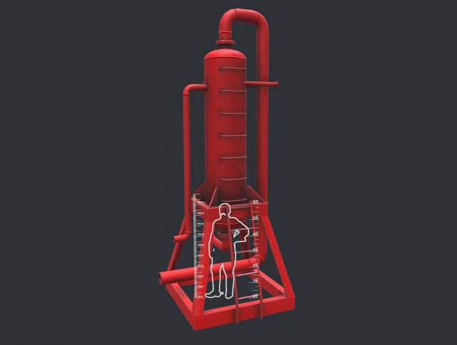 mud gas separator vr ar low-poly Model 3D .c4d .max .obj .3ds .fbx .stl .blend 
