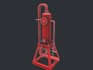 mud gas separator vr ar low-poly Model 3D