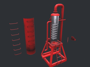 mud gas separator vr ar low-poly Model 3D