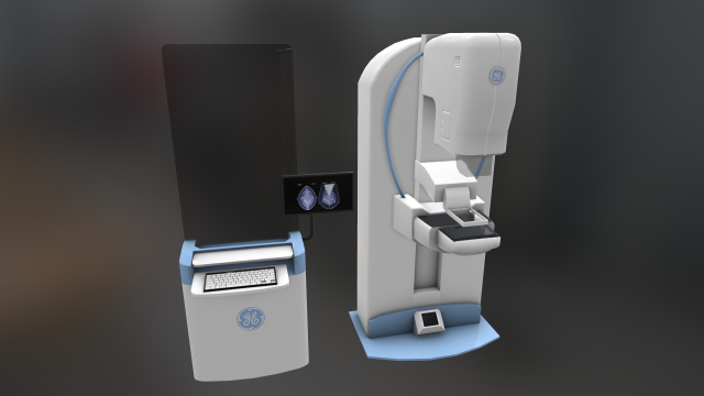 general electric healthcare mammography system vr - ar - low-poly Modelo 3D .c4d .max .obj .3ds .fbx .stl .blend 