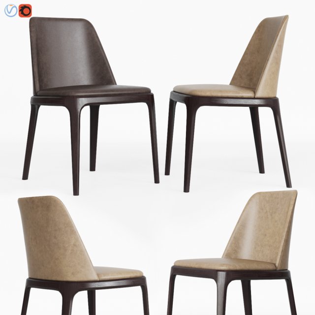 poliform grace dining chair 3D Модель .c4d .max .obj .3ds .fbx .stl .blend 