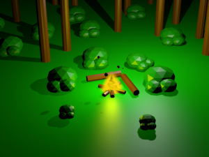 low poly spooky woods 3D 모델
