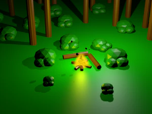 low poly spooky woods 3D Model