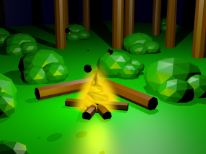low poly spooky woods 3D 모델