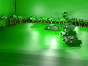 tanques low poly ww2 na floresta Modelo 3D