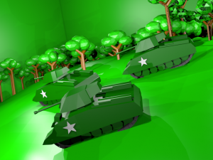 low poly ww2 tanks in tha woods 3D 모델
