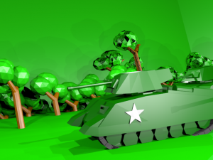 low poly ww2 tanks in tha woods 3D 모델