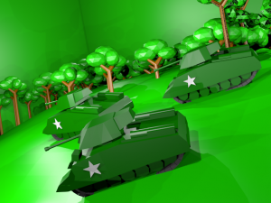 low poly ww2 tanks in tha woods 3D 모델