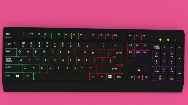 keyboard colorful Model 3D .c4d .max .obj .3ds .fbx .stl .blend 
