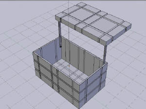 low poly ski-fi box Model 3D