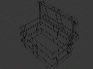 low poly ski-fi box Model 3D