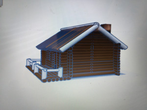 hunting log cabin Modello 3D