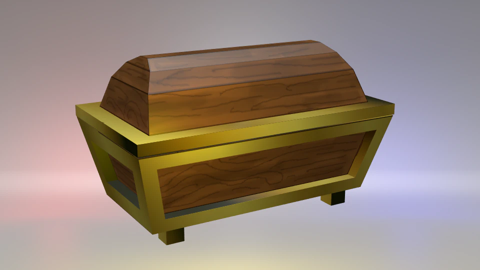 cartoon low-poly treasure chest 3D Model .c4d .max .obj .3ds .fbx .stl .blend 