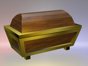 cartoon low-poly treasure chest Model 3D