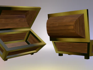 cartoon low-poly treasure chest 3D Model