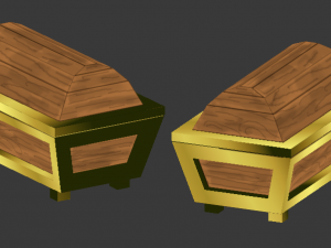 cartoon low-poly treasure chest 3D-Modell