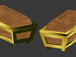 cartoon low-poly treasure chest 3D Model