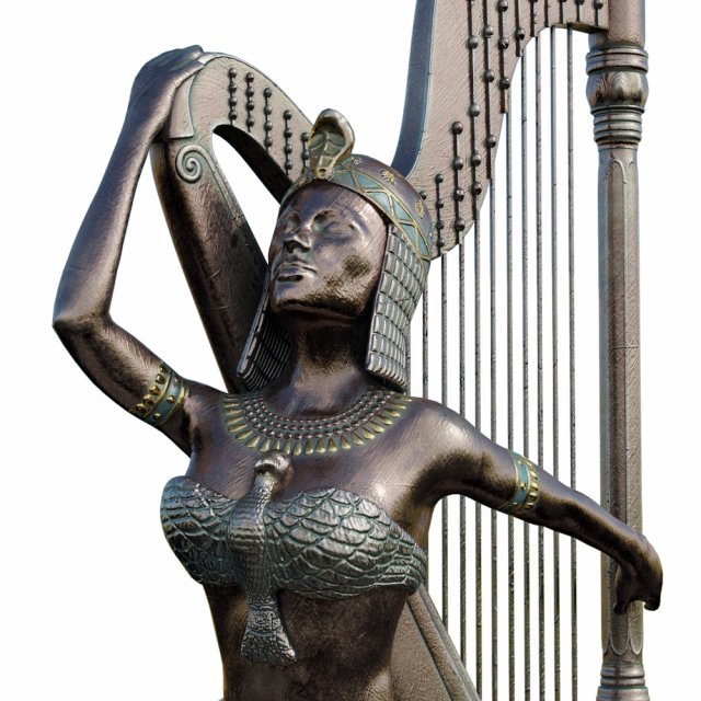 egyptian with harp mid-poly 3D मॉडल .c4d .max .obj .3ds .fbx .stl .blend 