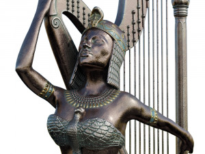 egyptian with harp mid-poly 3D मॉडल
