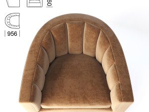 cameron collection lombard chair 3D मॉडल