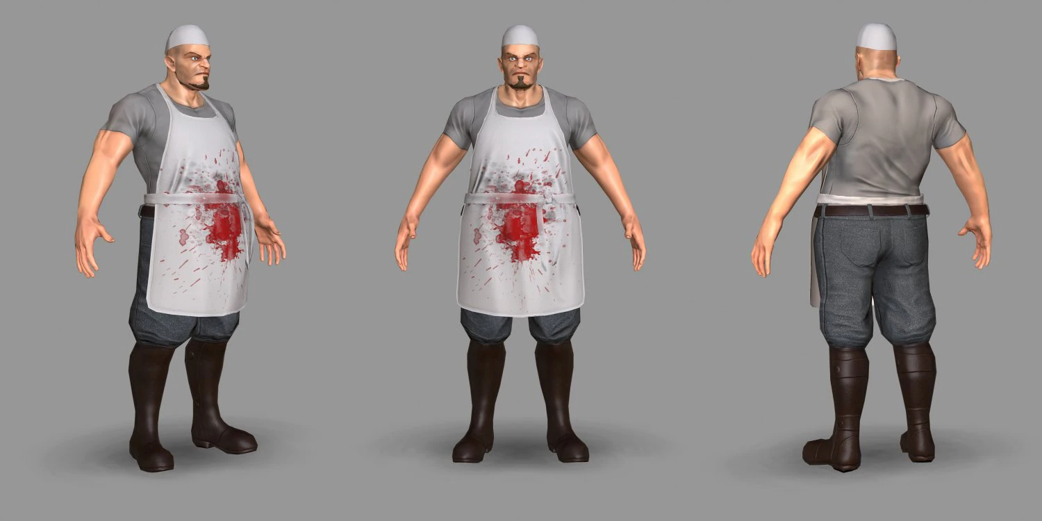 butcher 3D Model .c4d .max .obj .3ds .fbx .stl .blend