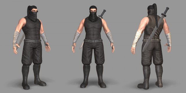 ninja warrior Model 3D .c4d .max .obj .3ds .fbx .stl .blend 