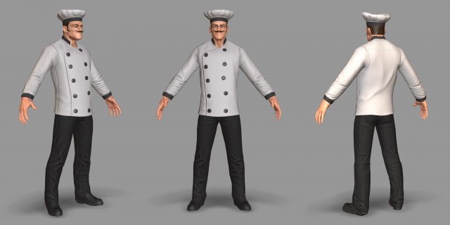 chef 3D-Modell .c4d .max .obj .3ds .fbx .stl .blend 