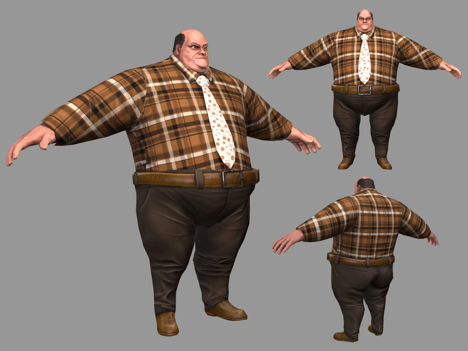 fat man 3D Model .c4d .max .obj .3ds .fbx .stl .blend 