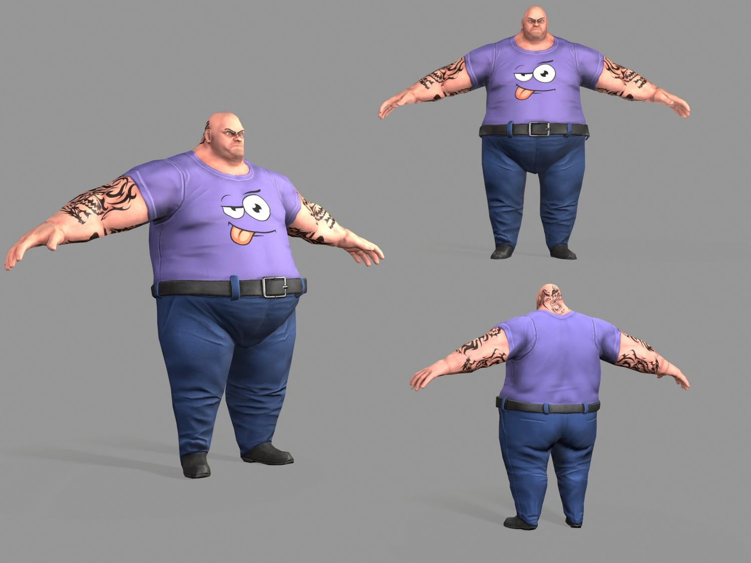 fat gangster 3D Model .c4d .max .obj .3ds .fbx .stl .blend 