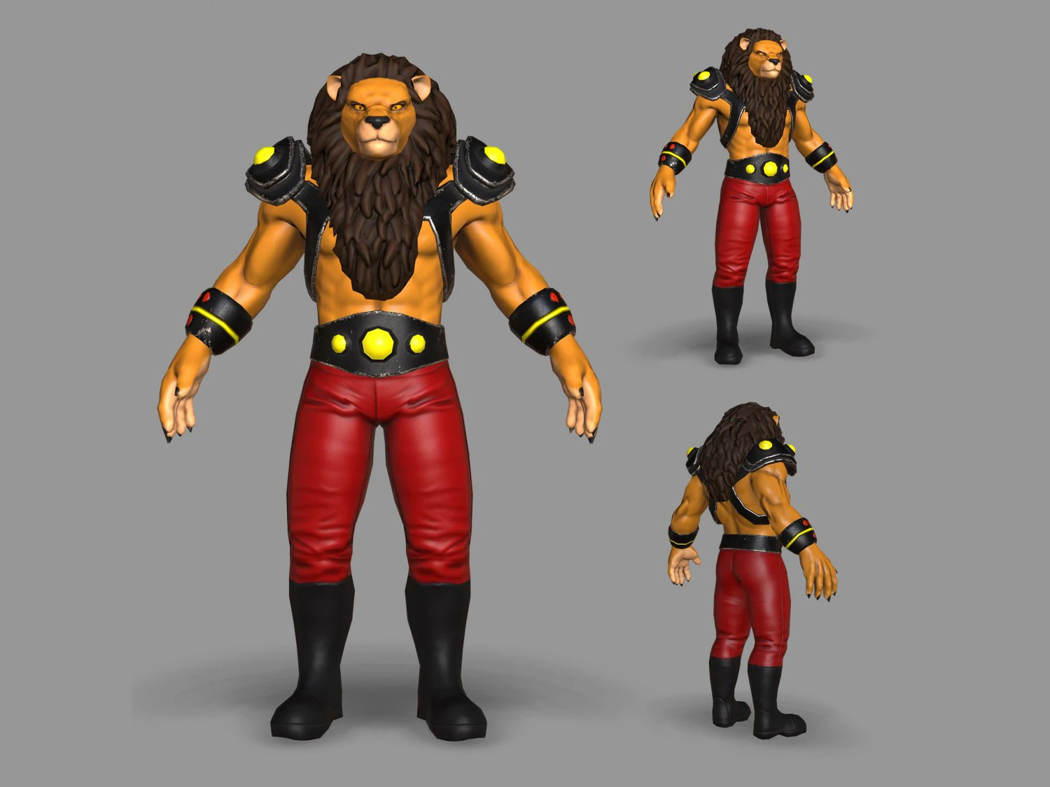 mutant lion 3D Model .c4d .max .obj .3ds .fbx .stl .blend 