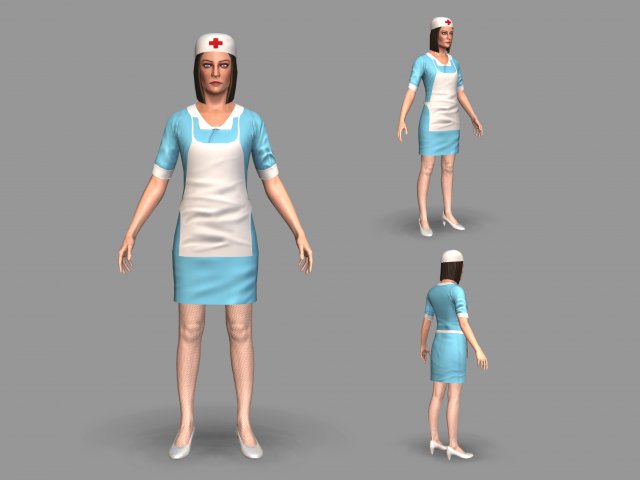 nurse Modèle 3D .c4d .max .obj .3ds .fbx .stl .blend 