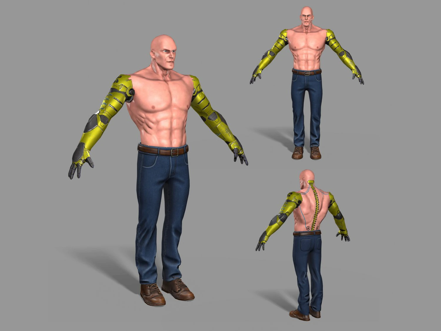 cyborg 3D Model .c4d .max .obj .3ds .fbx .stl .blend 