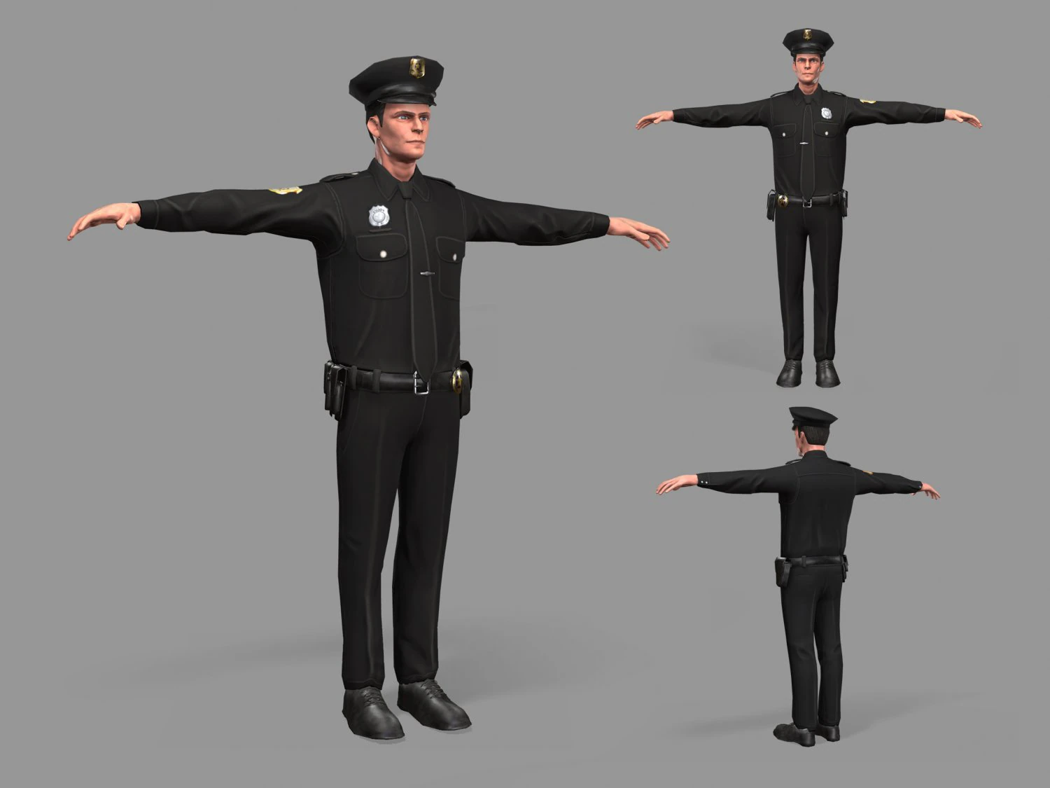 police man 3D Model .c4d .max .obj .3ds .fbx .stl .blend 