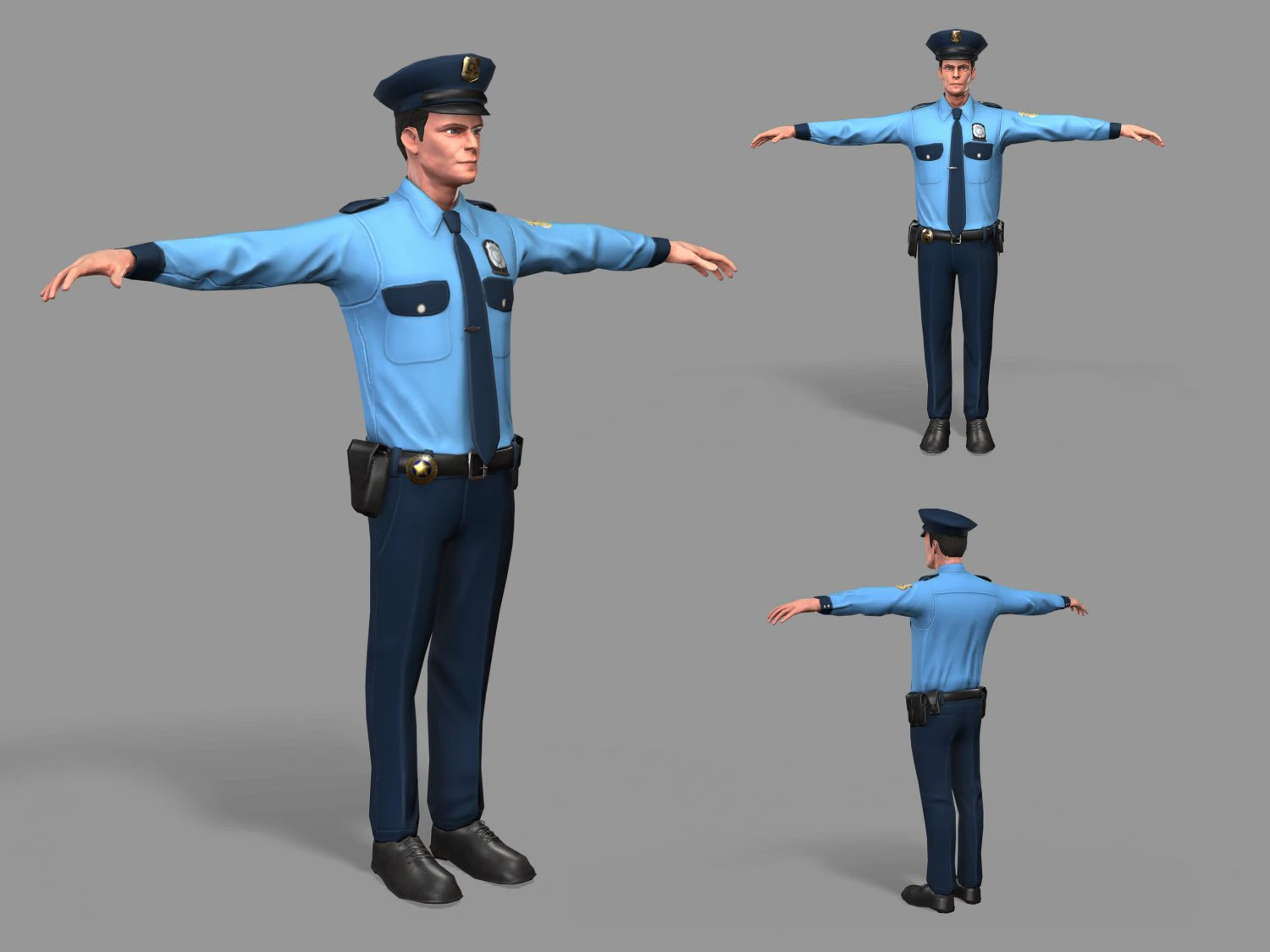 police man 3D Model .c4d .max .obj .3ds .fbx .stl .blend 
