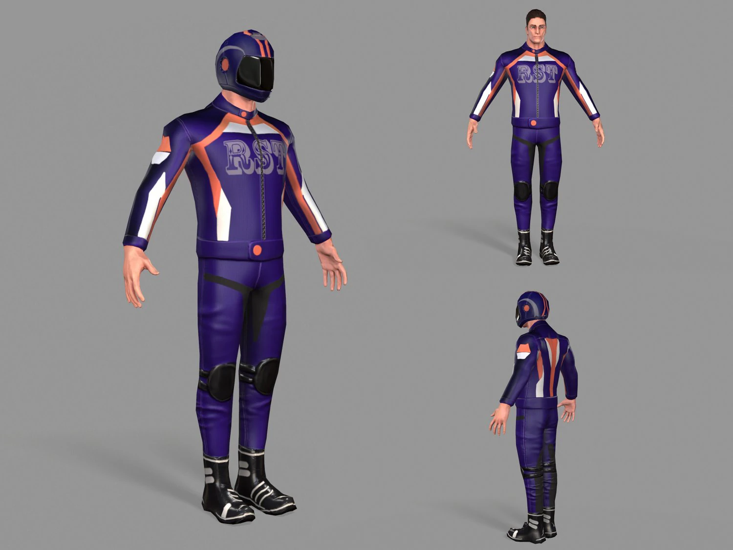 biker 3D Model .c4d .max .obj .3ds .fbx .stl .blend 