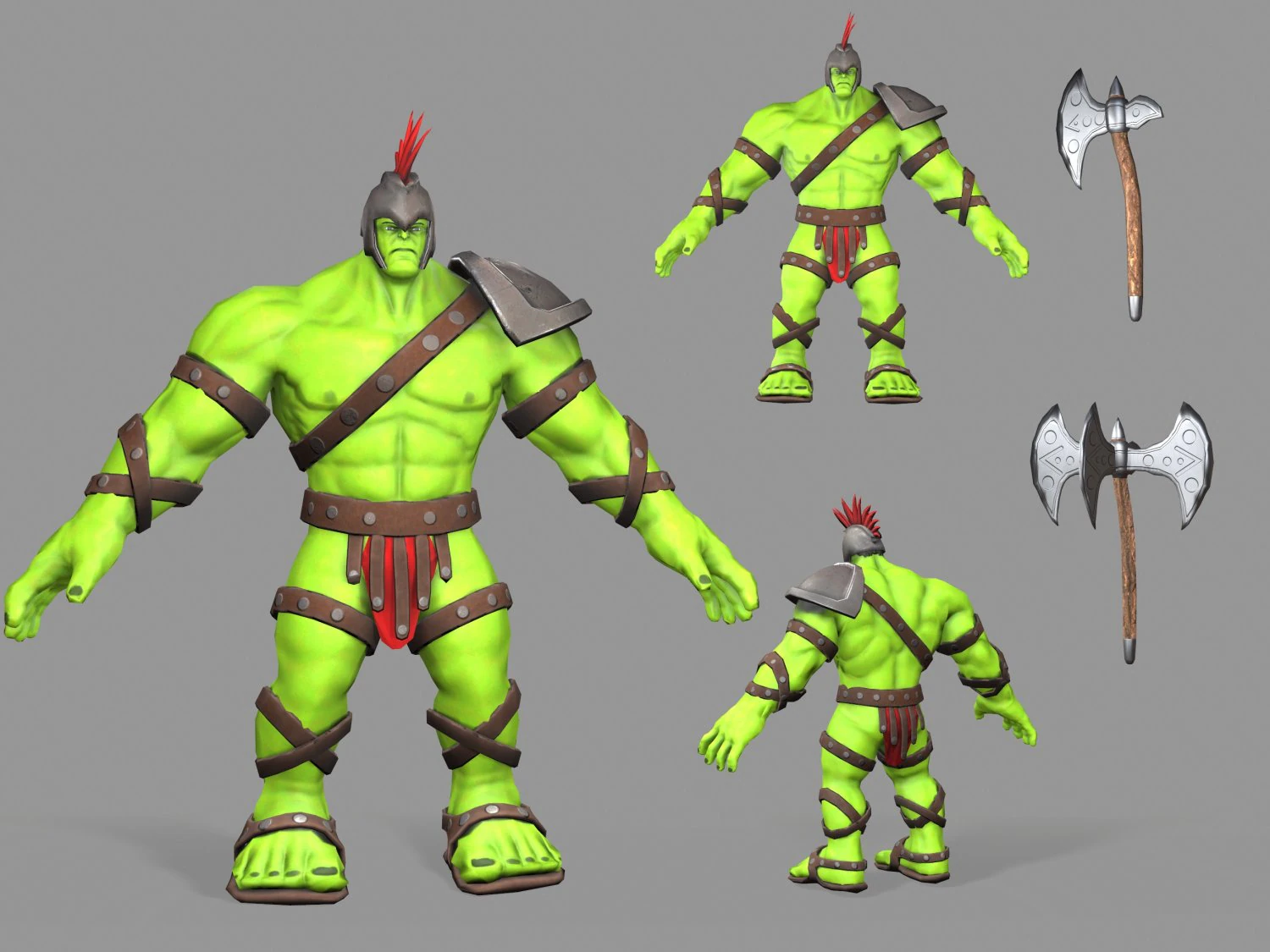 gladiator hulk 3D Model .c4d .max .obj .3ds .fbx .stl .blend